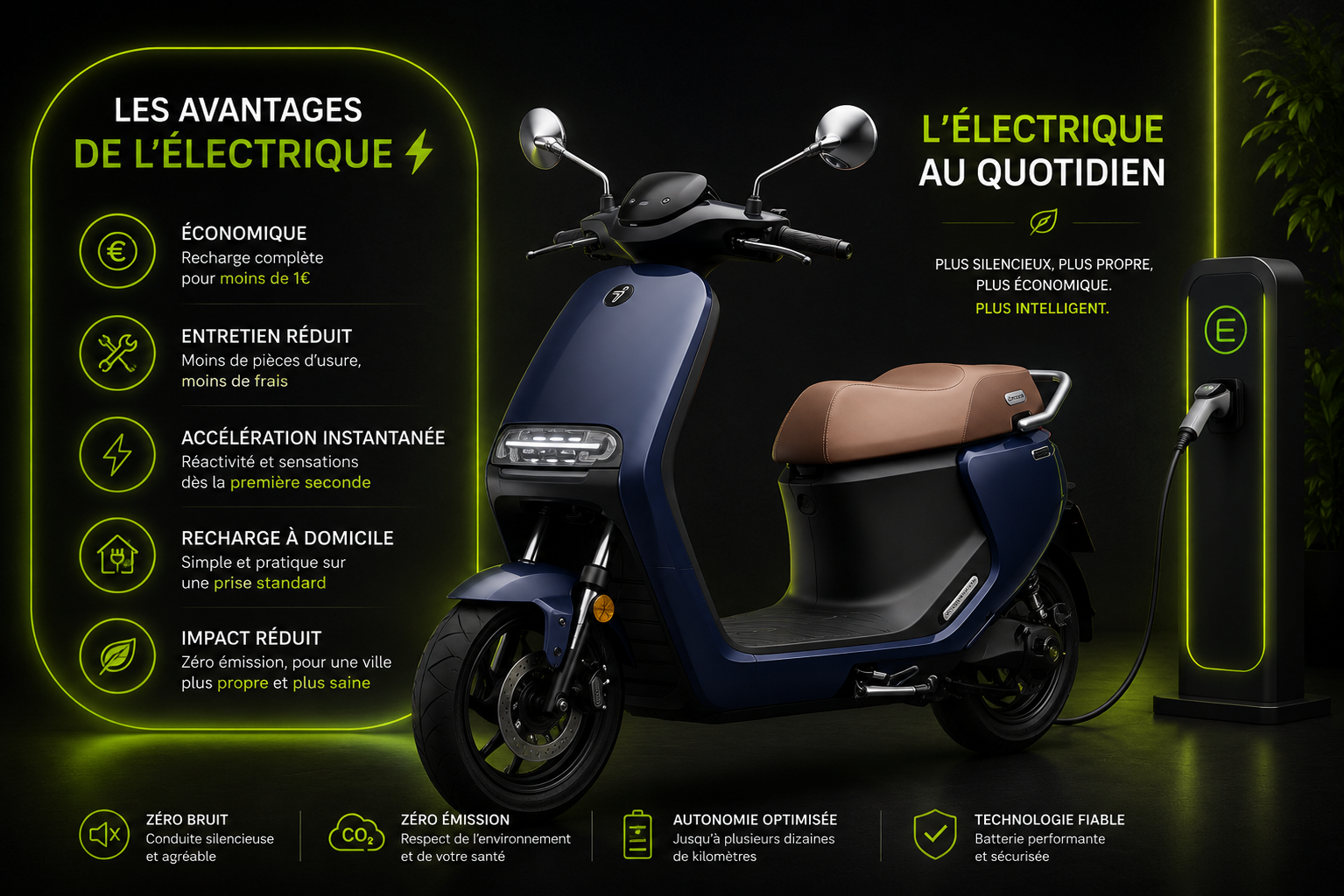 image illustration les avantages du scooter électrique